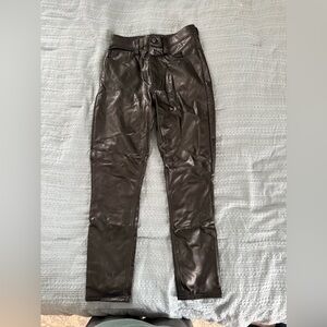 Abercrombie & Fitch Leather Black High-Rise Pants